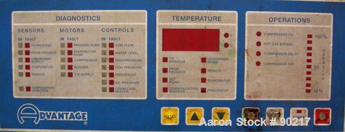 USED: Advantage portable chiller, maximum series, 20 ton, model MK-20W-415R. 3/60/460 volt, 33 amp. Media glycol/water. Temp range 20-60, max 100 psi. (2) 10 hp compressors, 3 hp pump, 48 gpm. (1) ta...
