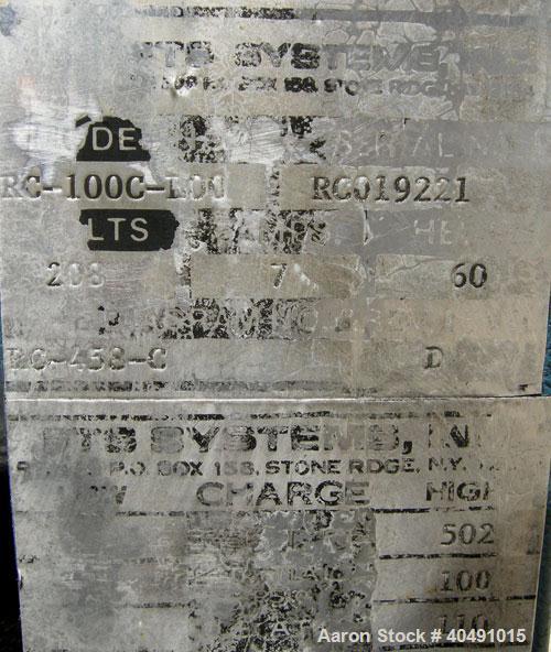 Used FTS Systems recirculating cooler, model RC-100C-L00. Temperature range -40 deg C to +35 deg C. Heat removal is 1700 BTU at -40 deg C, and 5100 BTU at 20 deg C. 60% glycol, 40% water. 60/208 volt...