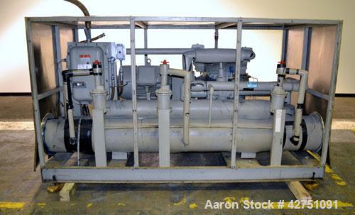 Used Union Kol-Flo Chiller, Model KXP-40. Approximate 40 tons. Driven by a 40 hp, 3/60/460 volt XP motor. R-134 Refrigerant. Compressor is manufactured by Carrier. It is a model number 5H60-170.