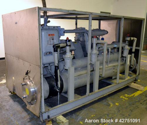 Used Union Kol-Flo Chiller, Model KXP-40. Approximate 40 tons. Driven by a 40 hp, 3/60/460 volt XP motor. R-134 Refrigerant. Compressor is manufactured by Carrier. It is a model number 5H60-170.