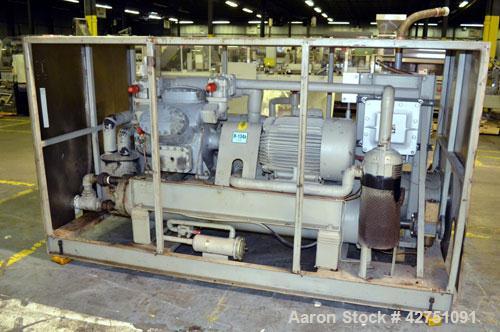 Used Union Kol-Flo Chiller, Model KXP-40. Approximate 40 tons. Driven by a 40 hp, 3/60/460 volt XP motor. R-134 Refrigerant. Compressor is manufactured by Carrier. It is a model number 5H60-170.