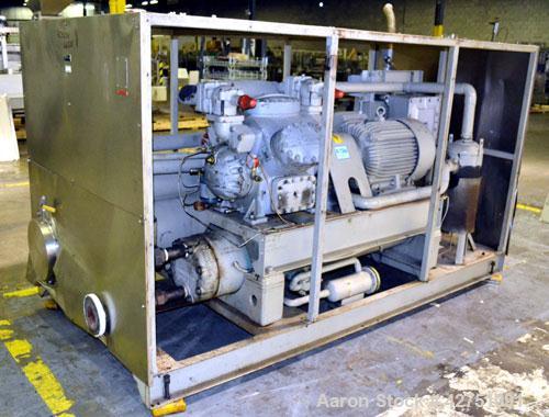 Used Union Kol-Flo Chiller, Model KXP-40. Approximate 40 tons. Driven by a 40 hp, 3/60/460 volt XP motor. R-134 Refrigerant. Compressor is manufactured by Carrier. It is a model number 5H60-170.