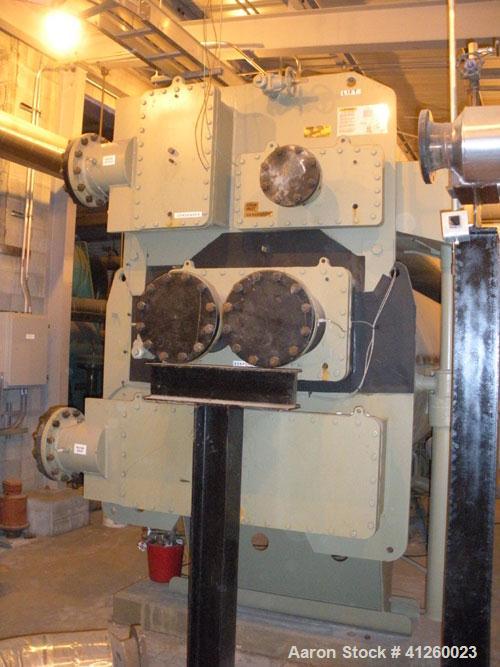 Used Trane Chiller, 700 Ton, Model ABSD700. Single stage steam fired absorption type. Max inlet 14 psig, 460V, 60 Hz, 3 Ph, .071 coefficiant.  Water flow rate 1766 gpm, pressure drop 22.3 ft wtr, con...