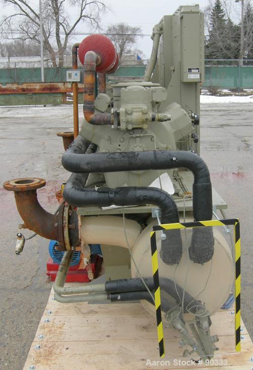 USED: Trane air cooled compressor chiller, 120 ton, Series R, model CCACD121RGNLR6237ADFGHP. 3/60/460 volt. (2) 60 ton compressors, model CRHR600K4HAO. Test high side 450 psig, low side 300 psig. Eva...