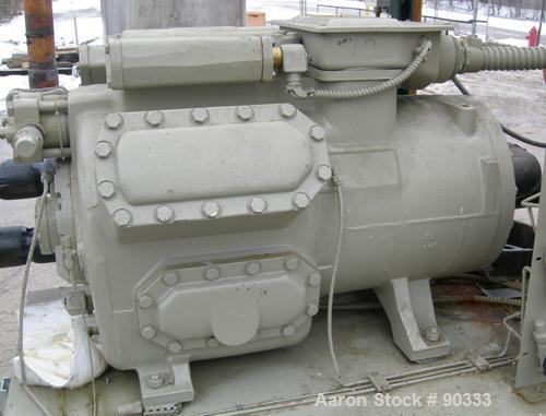 USED: Trane air cooled compressor chiller, 120 ton, Series R, model CCACD121RGNLR6237ADFGHP. 3/60/460 volt. (2) 60 ton compressors, model CRHR600K4HAO. Test high side 450 psig, low side 300 psig. Eva...