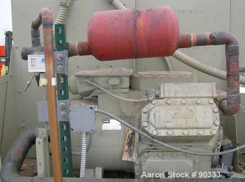 USED: Trane air cooled compressor chiller, 120 ton, Series R, model CCACD121RGNLR6237ADFGHP. 3/60/460 volt. (2) 60 ton compressors, model CRHR600K4HAO. Test high side 450 psig, low side 300 psig. Eva...