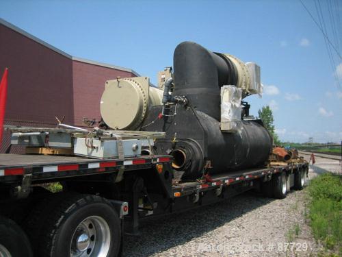 USED: Trane herematic centrifugal liquid chiller, 1280 ton, model CVHF1280, water cooled. HCFC-123 refrigerant with condensers, PLC controls, (2) 75 hp, 230/460 volt Armstrong vertical pumps, model 4...