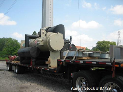 USED: Trane herematic centrifugal liquid chiller, 1280 ton, model CVHF1280, water cooled. HCFC-123 refrigerant with condensers, PLC controls, (2) 75 hp, 230/460 volt Armstrong vertical pumps, model 4...