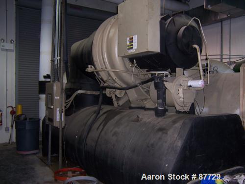 USED: Trane herematic centrifugal liquid chiller, 1280 ton, model CVHF1280, water cooled. HCFC-123 refrigerant with condensers, PLC controls, (2) 75 hp, 230/460 volt Armstrong vertical pumps, model 4...