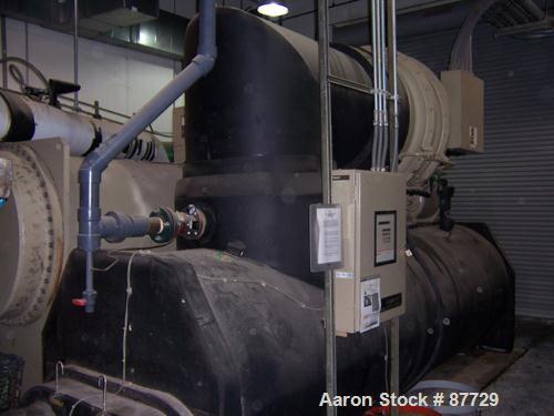 USED: Trane herematic centrifugal liquid chiller, 1280 ton, model CVHF1280, water cooled. HCFC-123 refrigerant with condensers, PLC controls, (2) 75 hp, 230/460 volt Armstrong vertical pumps, model 4...