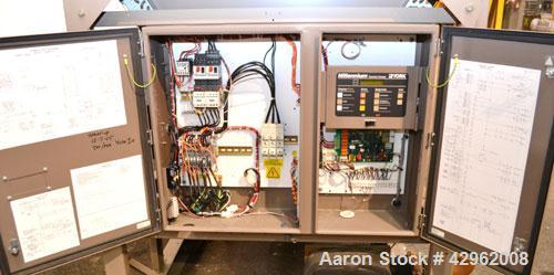 Used York Hermetic Scroll Air-Cooled Outdoor Use Liquid Chiller. Nominal capacity 14 tons. Model YCAL0014EC17XCA. High efficiency, R-22 refrigerant. 3/60/200 volt. Includes a Millennium control cente...