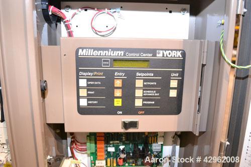 Used York Hermetic Scroll Air-Cooled Outdoor Use Liquid Chiller. Nominal capacity 14 tons. Model YCAL0014EC17XCA. High efficiency, R-22 refrigerant. 3/60/200 volt. Includes a Millennium control cente...