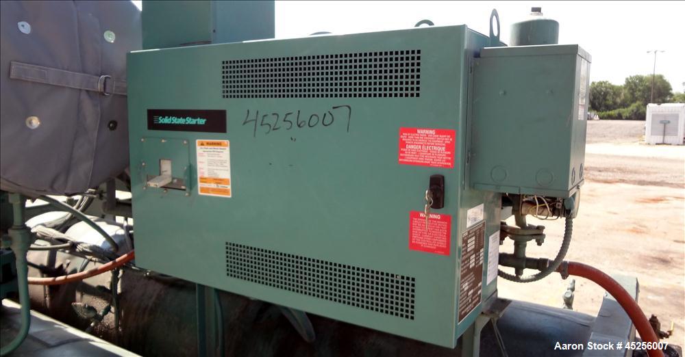Used York Millennium Rotary Screw Liquid Chilling System, Approximate 350 Ton, Model YS-DB-DA-S2-CJE. Refirg. designed working pressure 300 psi, Liquid design working pressure 150 psi. 910 Pound char...