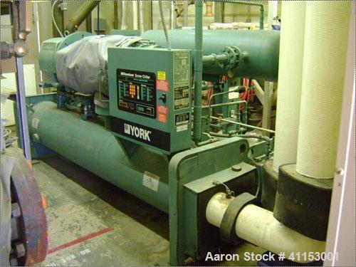 Used York 125 Ton Chiller, Model YSBABASO-CFDS. Evapco cooling tower, model AT8-66B. York installed chiller in 1999, tower in 1995. Maintained and serviced by York. Out of service summer 2008. Tower ...