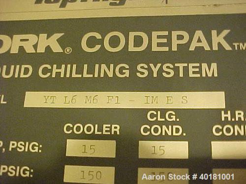 Unused-Unused: York 700 ton chiller, model YT-L6-F1-IM-E-S, size 3-Y-48, type MNT-2-BCB, R-11. 460 volt, 3 phase, 60 hz and 550 hp motor is 2300 volts.
