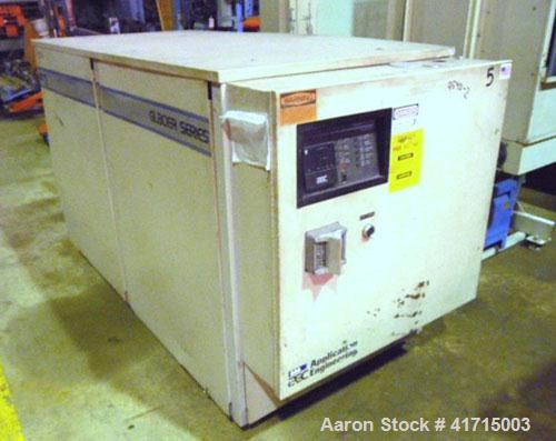 Used AEC Glacier Series Water Cooled Portable Chiller, Model NXGW-25. Cooling capacity 24 tons, chilled water 60 gallons per minute. Minimum temperature 30 deg F, maximum 65 deg F. 30 pounds of R-22 ...