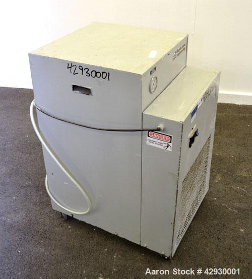 Used AEC Air Cooled Portable Chiller, Model PCA-150. Cooling capacity 1 ton, chilled water 4 gallons per minute. Minimum temperature 30 degrees F., maximum 65 degrees F. 3 pounds of R-22 refrigerant....