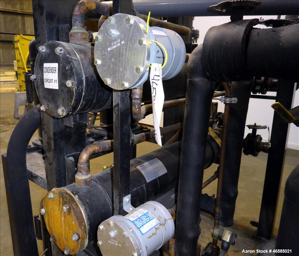 Used AEC Pinnacle Series Central Chiller System, Model PINN2-60-W-Q. Cooling capacity 57 tons. 3/60/460, chilled water 137 gallons per minute. Minimum temperature 30 degrees F, maximum temperature 65...