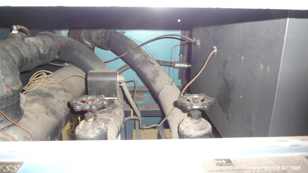 Used AEC Water Cooled Chiller, Model WC-15-Q. Cooling capacity 15 tons, chilled water 36 gallons per minute. Minimum temperature 20 degrees F, heat transfer fluid: 30/70 antifreeze/water, 30 pounds o...