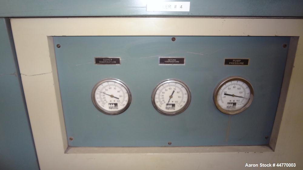Used AEC Water Cooled Chiller, Model WC-30-Q. Cooling capacity 30 tons, chilled water 72 gallons per minute. Minimum temperature 45 degrees F, heat transfer fluid: water, 45 pounds of R-22 refrigeran...