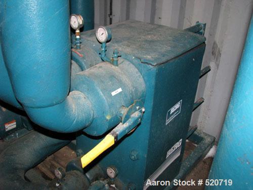 USED: Berg package water cooled chiller, 105 ton capacity,model WCS103-3X-HX, SN-W7541-0796. Copelametic Model 6DN3-3500TSE, SN CEF9612403. Unit is about 10 years old with very low hours and uses Fre...