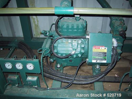 USED: Berg package water cooled chiller, 105 ton capacity,model WCS103-3X-HX, SN-W7541-0796. Copelametic Model 6DN3-3500TSE, SN CEF9612403. Unit is about 10 years old with very low hours and uses Fre...