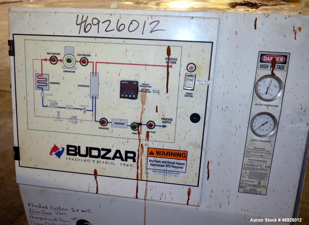 Used Budzar Water Cooled Chiller, 15.4 Nominal Tons, Model WC-15-FCB-72-001.