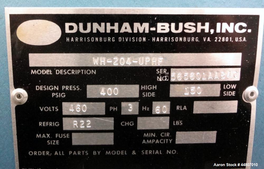 Used- Dunham Bush Small Package Water Cooled Chiller, Model WH-204-UPHF