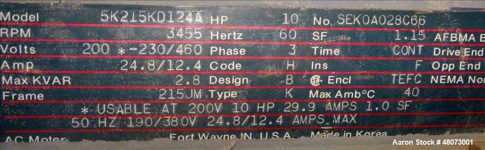 Used AEC NEC Series Water Cooled Central Chiller, Model NECW-1-60.