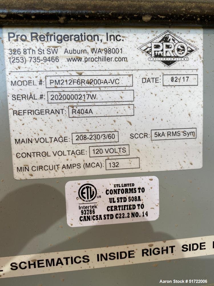 Used-Pro Chiller, Model PM212F64200-A-AC,