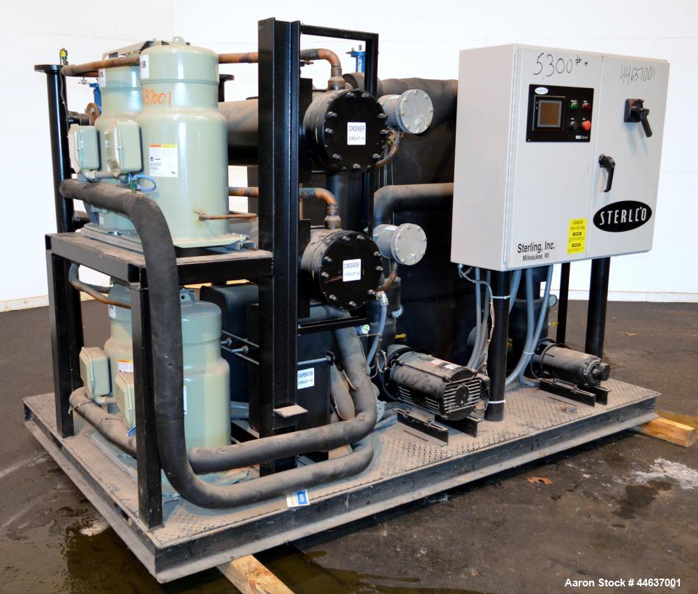 Unused- Sterlco SSC Series Pinnacle Water Cooled Central Chiller, Approximate 60 Ton Cooling Capacity, Model SSCS-60W. Temperature range 30 to 65 degrees F. 460 Volt, 60 Hz., 3 Ph, 128 amps. R-22 Ref...