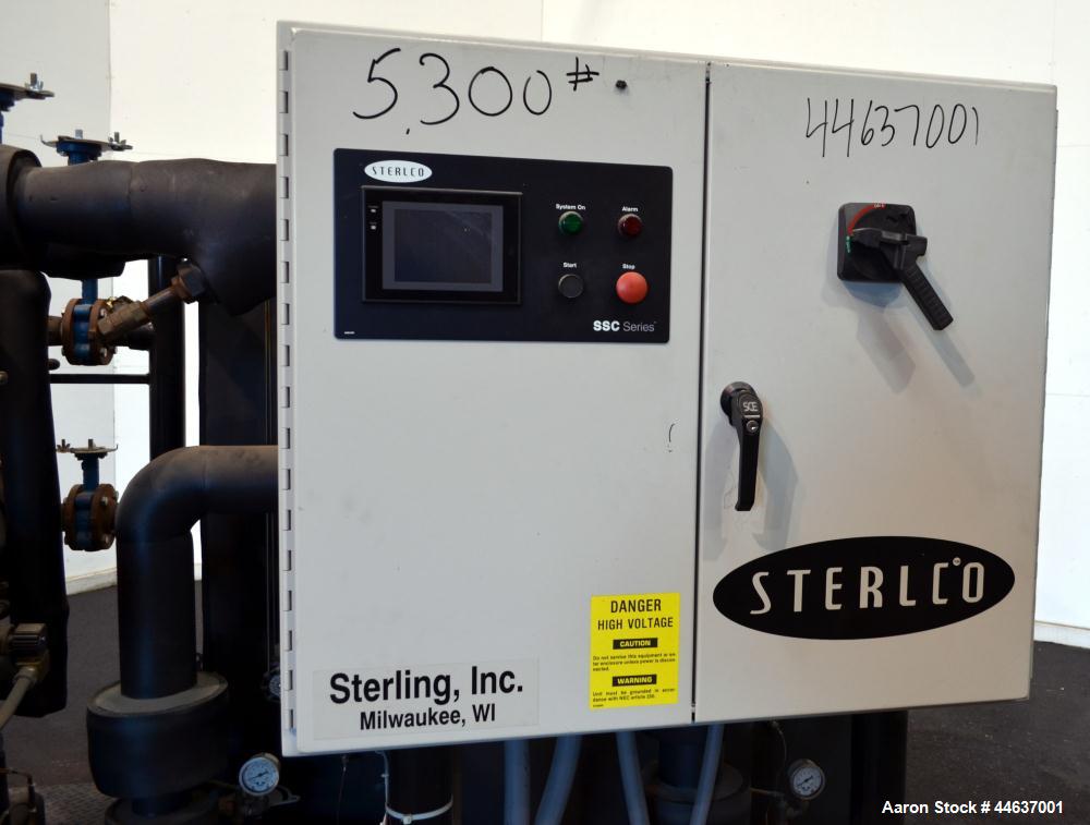Unused- Sterlco SSC Series Pinnacle Water Cooled Central Chiller, Approximate 60 Ton Cooling Capacity, Model SSCS-60W. Temperature range 30 to 65 degrees F. 460 Volt, 60 Hz., 3 Ph, 128 amps. R-22 Ref...