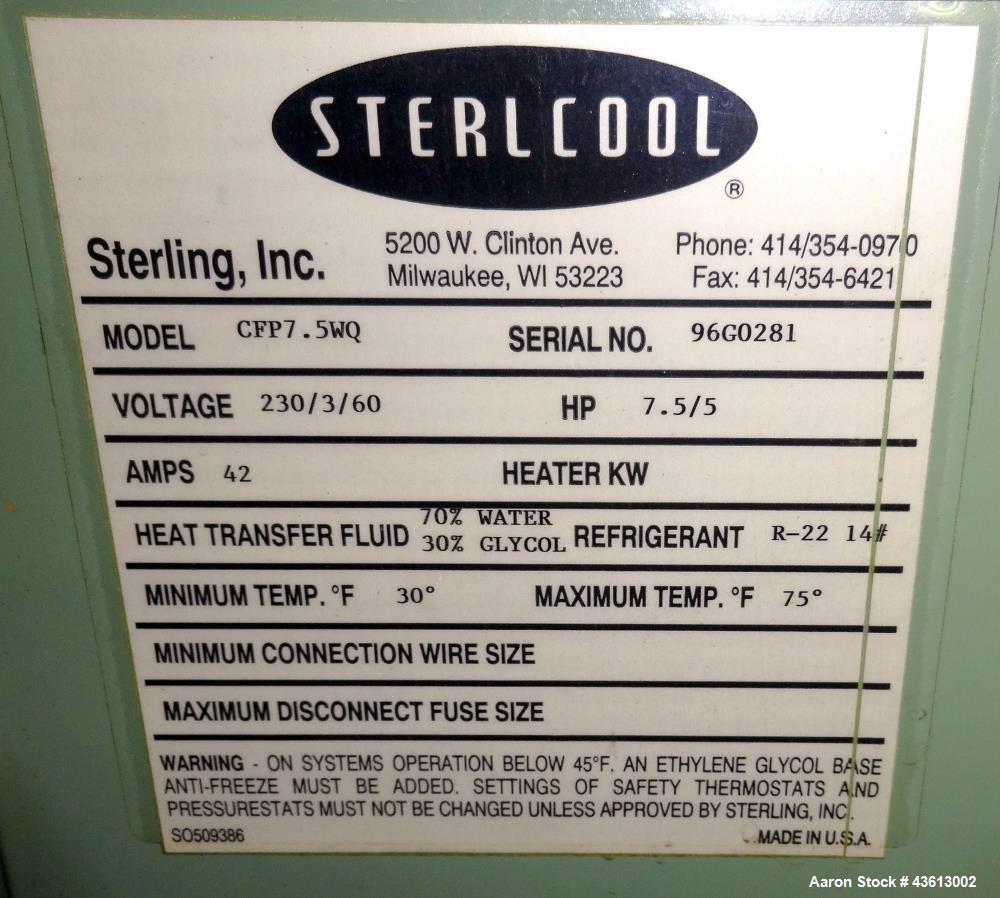 Used 8 Ton Sterling Company Sterlcool Chiller, Model MD-CFP7.5WQ