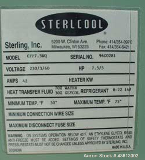 Used 8 Ton Sterling Company Sterlcool Chiller, Model MD-CFP7.5WQ