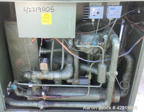 Used Thermal Care/Mayer Portable Accu-Chiller, model AQOW0803X, water cooled. Approximate 7.5 tons cooling capacity. Temperature range 30 to 60 deg F. 7 pound charge of R22. Heat transfer fluid 30% g...