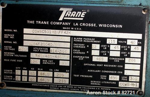 Used 50 Ton Trane/Conair Package Chiller, Model CGWBC501MBNFF42K