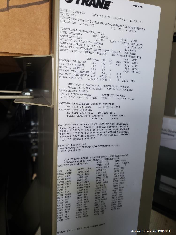 Unused-Trane  High Efficiency Premium Enclosed Chilled Water Plant