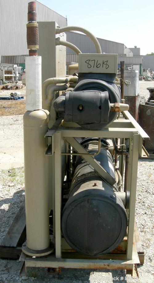 Used Trane Indoor Water Cooled Rotary Liquid Chiller, 100 Ton, Series R, Model RTUA1004XB01R300V. Temperature range 40 to 65 deg F. 3/60/460 volt. (2) 50 ton compressors, 450 psi high side, 300 psi l...