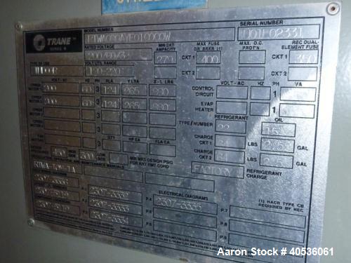 Used Trane Water Cooled Chiller, Model RTWA080AYE01C0C0W.