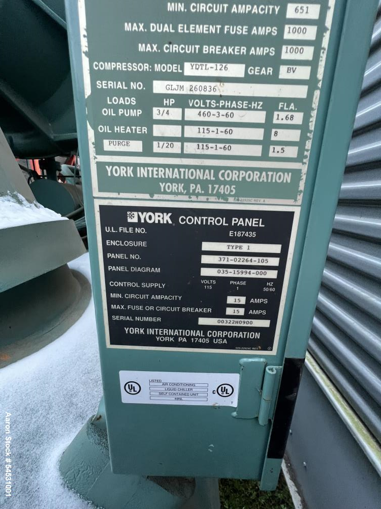 Used York Millennium Centrifugal Liquid Chiller with Variable Speed Drive.