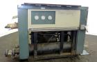 Used AEC Water Cooled Chiller, Model WC-30-Q. Cooling capacity 30 tons, chilled water 72 gallons per minute. Minimum temperature 45 degrees F, heat transfer fluid: water, 45 pounds of R-22 refrigeran...