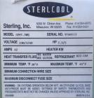 Used Sterlco Portable Chiller, model CFP7.5WQ, water cooled. Approximately 7 tons cooling capacity. Temperature range 30 to 65 deg F. 18 pound charge of R22. Heat transfer fluid 30% glycol. 3/60/230 ...