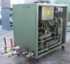 Used Thermal Care/Mayer Portable Accu-Chiller, model AQOW0803X, water cooled. Approximate 7.5 tons cooling capacity. Temperature range 30 to 60 deg F. 7 pound charge of R22. Heat transfer fluid 30% g...