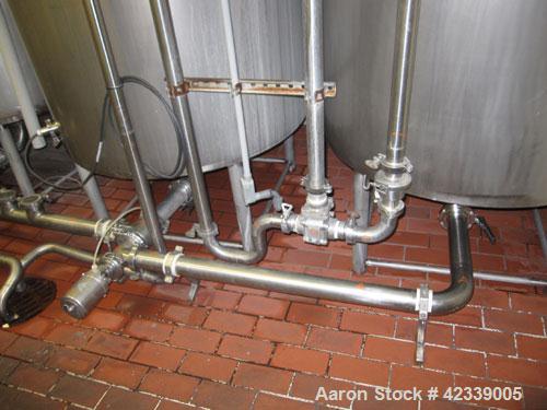 Used-3 Tank CIP System rated at 150 GPM consisting of the following:  (3) Tanks each 475 gallon, stainless steel, 48" diamet...