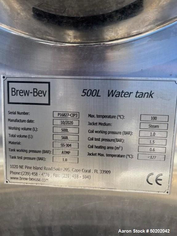 Used Brew-Bev CIP System – 3-Tank Steam-Heated System, 130 Gallon Tanks