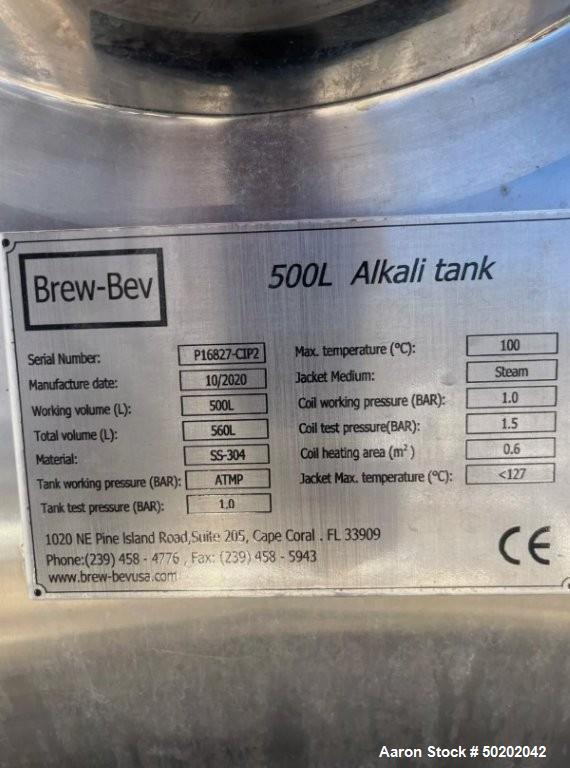 Used Brew-Bev CIP System – 3-Tank Steam-Heated System, 130 Gallon Tanks