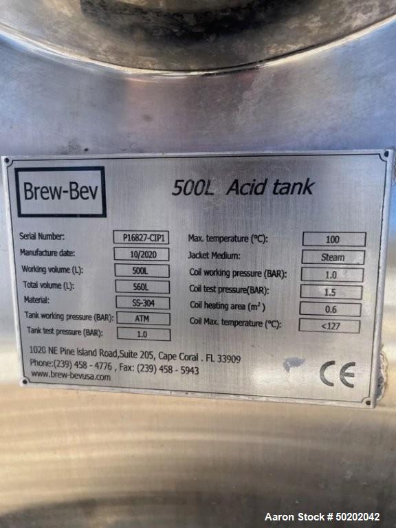 Used Brew-Bev CIP System – 3-Tank Steam-Heated System, 130 Gallon Tanks