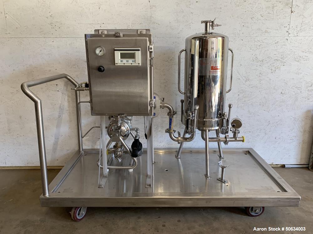 Used CIP Skid for Pumping, Filtering, and Tracking Product Throughput and Volum