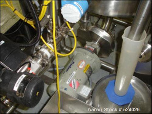 USED: Portable CIP skid with 90 gallon Highland pressure tank, 55 psi and full vacuum at 350 deg F. Mounted on portable base with 3 hp Fristam pump, 230/460 volt with controls.