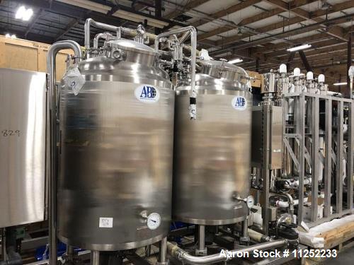 Unused A&B Process Systems 2-Tank CIP Skid – 250-Gallon 316L Stainless Steel